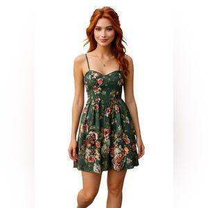 Band of Gypsies Boho Corset Floral Printed Mini Dress Sleeveless Casual Size XS